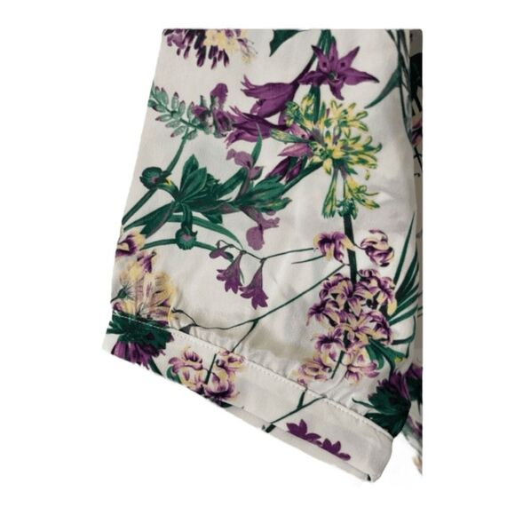 Amour Vert Amy Tropez Floral Print 100% Silk Blouse M - Picture 2 of 8